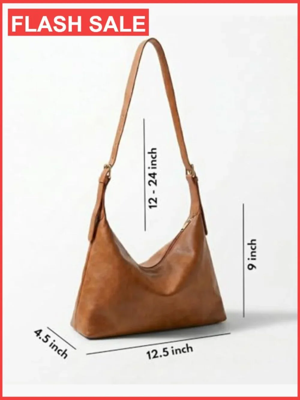 Slouchy Hobo Bag - Crossbody Shoulder Purse - Soft Vegan Leather with